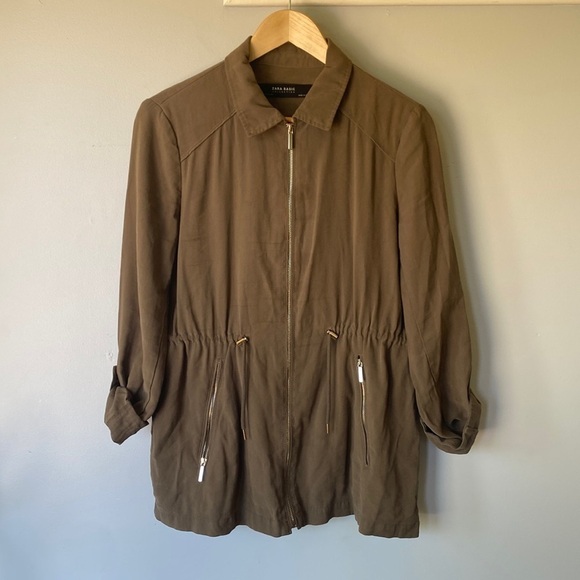 ZARA green military utility style jacket Sz M - Picture 3 of 15